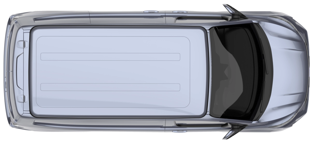 Westdubs Volkswagen T7 Elevating Roof. Plan View. Industrial Design by Form Foundry. Concept to Production.