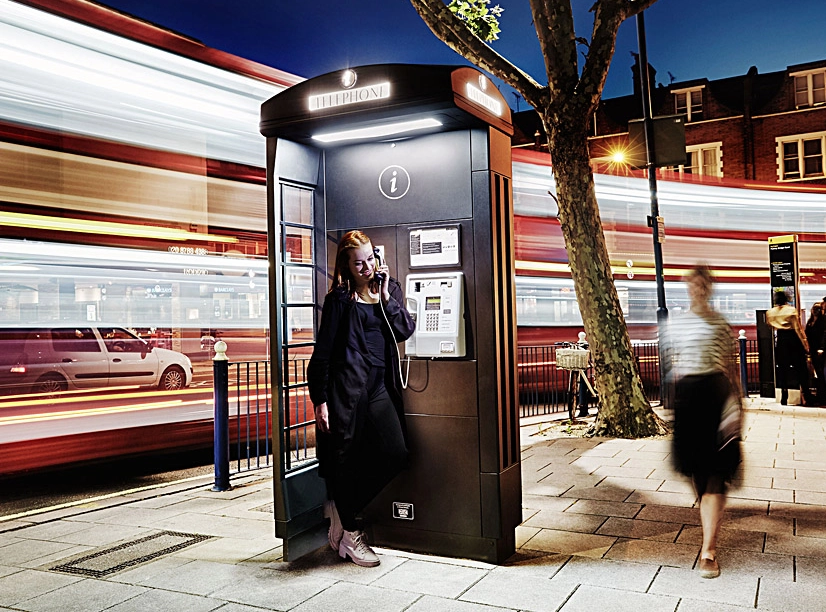 Amscreen Next Generation Telephone Kiosk. Industrial Design by Form Foundry